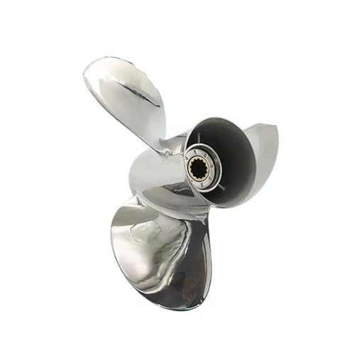 Ersatzteile Marine-Außenborder-Propeller 11 3/4x15 Kompatibler Motor 2/4 Strich 35-65 P Edelstahl 13 Zahnspline Outlet 990C0-00501-15p Ersatzteile Marine-Außenborder-Propeller 11 3/4x15 Kompatibler Motor 2/4 Strich 35-65 P Edelstahl 13 Zahnspline Outlet 990C0-00501-15p von JKGVNCT
