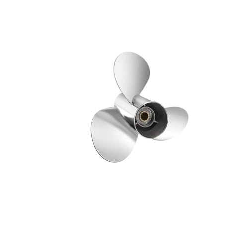 Ersatzteile Universeller Außenbordpropeller aus Edelstahl 11 5/8 x 11-G. Kompatibel mit Haval-Motoren 40–60 PS 3, 13 Keilzähne von JKGVNCT