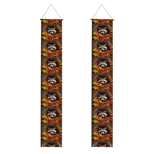 JKIEGOQ Banner, Motiv: Waschbär im Herbst, Baumloch, Abschluss-Dekoration, robust, langlebig, waschbar und wiederverwendbar, 30,5 x 180 cm JKIEGOQ Banner, Motiv: Waschbär im Herbst, Baumloch, Abschluss-Dekoration, robust, langlebig, waschbar und wiederverwendbar, 30,5 x 180 cm von JKIEGOQ