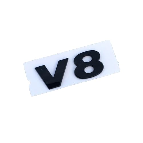 JKIOHG Auto Logo Emblem Badge für V6 V8 TDI TSI, 3D Körper Frontklappe Kofferraum Heckklappen Logo Aufkleber Buchstaben Emblem Abzeichen-Zubehör,B-Black von JKIOHG