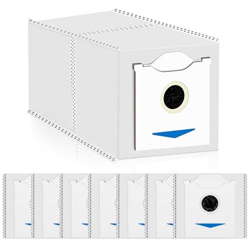 JKITNHJOT 8 Stück Ersatz-Staubsaugerbeutel für Ecovacs Deebot N30 Pro Omni Saugroboter, 3L Großer Kapazität Aktivkohle Staubbeutel Weiß von JKITNHJOT
