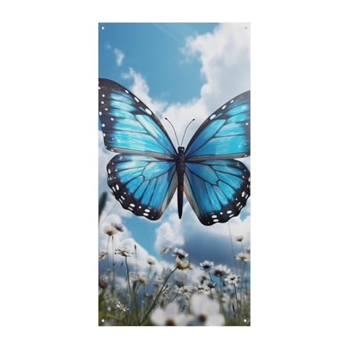 Blauer Schmetterling und Wolken Türabdeckung Banner Willkommen Eingang Schild Party Banner Urlaub Party Dekorationen Geburtstag Banner für festliche Feiern 70 x 35,4 Zoll Blauer Schmetterling und Wolken Türabdeckung Banner Willkommen Eingang Schild Party Banner Urlaub Party Dekorationen Geburtstag Banner für festliche Feiern 70 x 35,4 Zoll von JKLQWH