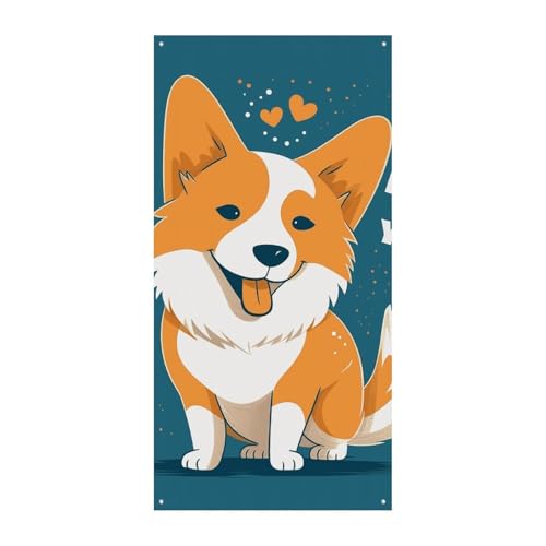 Corgi I Love You Türabdeckung Banner Willkommen Eingang Schild Party Banner Urlaub Party Dekorationen Geburtstag Banner für festliche Feiern 70 x 35,4 Zoll Corgi I Love You Türabdeckung Banner Willkommen Eingang Schild Party Banner Urlaub Party Dekorationen Geburtstag Banner für festliche Feiern 70 x 35,4 Zoll von JKLQWH