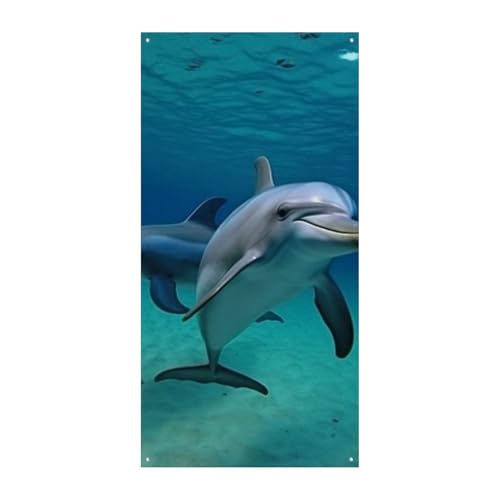 Delfine Unterwasser-Türabdeckung Banner Willkommen Eingang Schild Party Banner Urlaub Party Dekorationen Geburtstag Banner für festliche Feiern 70 x 35,4 Zoll Delfine Unterwasser-Türabdeckung Banner Willkommen Eingang Schild Party Banner Urlaub Party Dekorationen Geburtstag Banner für festliche Feiern 70 x 35,4 Zoll von JKLQWH