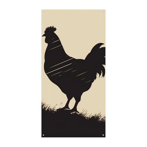 Farmhouse Huhn Türabdeckung Banner Willkommen Eingang Schild Party Banner Urlaub Party Dekorationen Geburtstag Banner für festliche Feiern 70 x 35,4 Zoll von JKLQWH