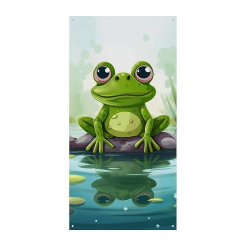 Frosch im Teich Türabdeckung Banner Willkommen Eingang Schild Party Banner Urlaub Party Dekorationen Geburtstag Banner für festliche Feiern 70 x 35,4 Zoll Frosch im Teich Türabdeckung Banner Willkommen Eingang Schild Party Banner Urlaub Party Dekorationen Geburtstag Banner für festliche Feiern 70 x 35,4 Zoll von JKLQWH