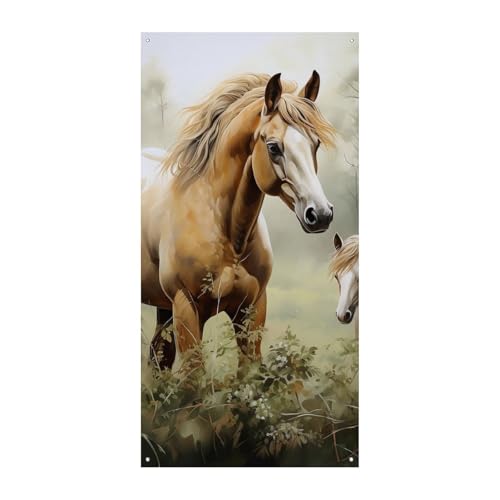 Gemälde Pferde Türabdeckung Banner Willkommen Eingang Schild Party Banner Urlaub Party Dekorationen Geburtstag Banner für festliche Feiern 70 x 35,4 Zoll Gemälde Pferde Türabdeckung Banner Willkommen Eingang Schild Party Banner Urlaub Party Dekorationen Geburtstag Banner für festliche Feiern 70 x 35,4 Zoll von JKLQWH