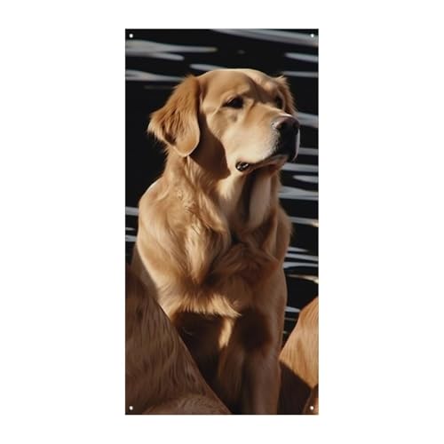 Golden Retrievers Türabdeckung Banner Willkommen Eingang Schild Party Banner Urlaub Party Dekorationen Geburtstag Banner für festliche Feiern 70 x 35,4 Zoll Golden Retrievers Türabdeckung Banner Willkommen Eingang Schild Party Banner Urlaub Party Dekorationen Geburtstag Banner für festliche Feiern 70 x 35,4 Zoll von JKLQWH