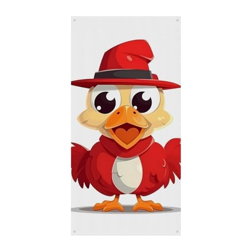 Huhn trägt Hut Türabdeckung Banner Willkommenseingang Schild Party Banner Urlaub Party Dekorationen Geburtstag Banner für festliche Feiern 70 x 35,4 Zoll Huhn trägt Hut Türabdeckung Banner Willkommenseingang Schild Party Banner Urlaub Party Dekorationen Geburtstag Banner für festliche Feiern 70 x 35,4 Zoll von JKLQWH