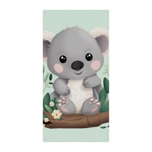 Koala Türabdeckung Banner Willkommen Eingang Schild Party Banner Urlaub Party Dekorationen Geburtstag Banner für festliche Feiern 70 x 35,4 Zoll von JKLQWH