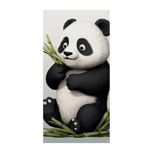 Lovely Panda Türabdeckung Banner Willkommen Eingang Schild Party Banner Urlaub Party Dekorationen Geburtstag Banner für festliche Feiern 70 x 35,4 Zoll von JKLQWH