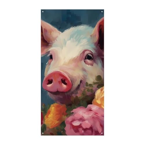 Malerei Blume Schweine Türabdeckung Banner Willkommen Eingang Schild Party Banner Urlaub Party Dekorationen Geburtstag Banner für festliche Feiern 70 x 35,4 Zoll Malerei Blume Schweine Türabdeckung Banner Willkommen Eingang Schild Party Banner Urlaub Party Dekorationen Geburtstag Banner für festliche Feiern 70 x 35,4 Zoll von JKLQWH