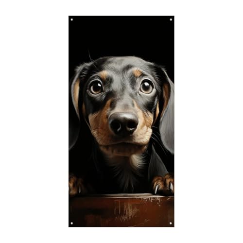 Pad Dackel Türabdeckung Banner Willkommen Eingang Schild Party Banner Urlaub Party Dekorationen Geburtstag Banner für festliche Feiern 70 x 35,4 Zoll von JKLQWH