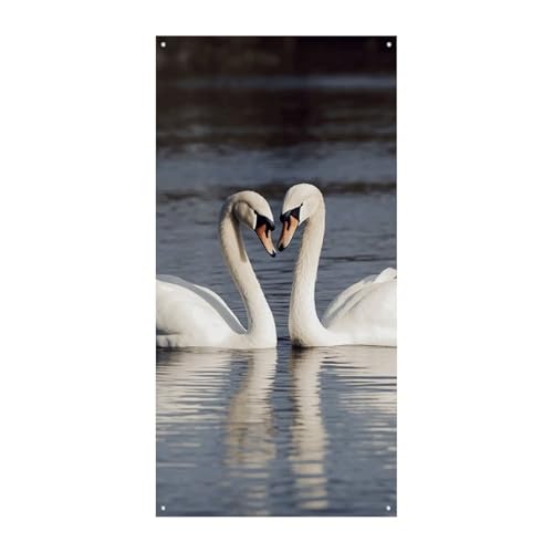 Romantischer weißer Schwan Türabdeckung Banner Willkommen Eingang Schild Party Banner Urlaub Party Dekorationen Geburtstag Banner für festliche Feiern 70 x 35,4 Zoll Romantischer weißer Schwan Türabdeckung Banner Willkommen Eingang Schild Party Banner Urlaub Party Dekorationen Geburtstag Banner für festliche Feiern 70 x 35,4 Zoll von JKLQWH
