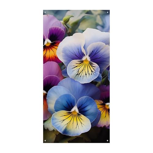 Stiefmütterchen Perfektion Türabdeckung Banner Willkommen Eingang Schild Party Banner Urlaub Party Dekorationen Geburtstag Banner für festliche Feiern 70 x 35,4 Zoll von JKLQWH