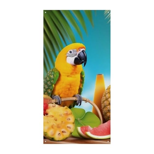 Türabdeckung für den Sommer, Papagei, Ananas, Vögel, Türabdeckung, Banner, Willkommensschild, Party-Banner, Urlaubsparty-Dekorationen, Geburtstagsbanner für festliche Feiern, 178 x 80 cm Türabdeckung für den Sommer, Papagei, Ananas, Vögel, Türabdeckung, Banner, Willkommensschild, Party-Banner, Urlaubsparty-Dekorationen, Geburtstagsbanner für festliche Feiern, 178 x 80 cm von JKLQWH