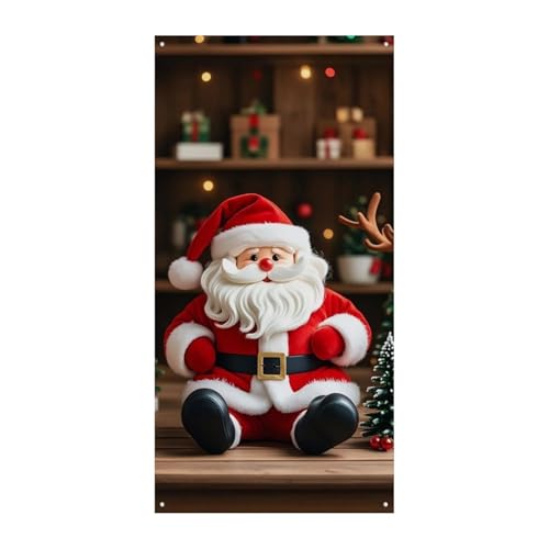 Weihnachtsmann-Puppe Rentier Modell Türabdeckung Banner Willkommen Eingang Schild Party Banner Urlaub Party Dekorationen Geburtstag Banner für festliche Feiern 70 x 35,4 Zoll Weihnachtsmann-Puppe Rentier Modell Türabdeckung Banner Willkommen Eingang Schild Party Banner Urlaub Party Dekorationen Geburtstag Banner für festliche Feiern 70 x 35,4 Zoll von JKLQWH