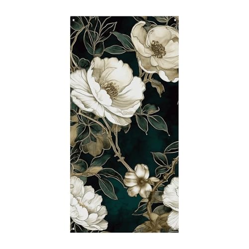 Weiße Blumen Türabdeckung Banner Willkommen Eingang Schild Party Banner Urlaub Party Dekorationen Geburtstag Banner für festliche Feiern 70 x 35,4 Zoll Weiße Blumen Türabdeckung Banner Willkommen Eingang Schild Party Banner Urlaub Party Dekorationen Geburtstag Banner für festliche Feiern 70 x 35,4 Zoll von JKLQWH