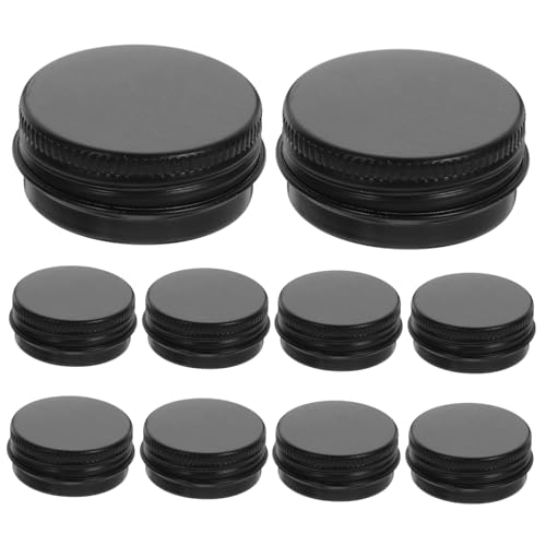 JKODE 30 ml, 10 Flaschen Hautpflegebehälter in schwarzer Aluminiumbox, Mini-Kosmetiktiegel for Klimaanlagencreme. JKODE 30 ml, 10 Flaschen Hautpflegebehälter in schwarzer Aluminiumbox, Mini-Kosmetiktiegel for Klimaanlagencreme. von JKODE