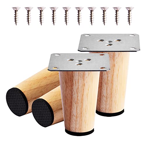 JKODE 4 Stück 8 cm große Möbelbeine und -füße aus Holz JKODE 4 Stück 8 cm große Möbelbeine und -füße aus Holz von JKODE