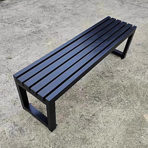 JKODE Robuste Gartenbank aus Metall for 3 Personen – wetterfeste Sitzgelegenheiten for die Terrasse im Freien for Parks und Gärten(Black,100cm) von JKODE
