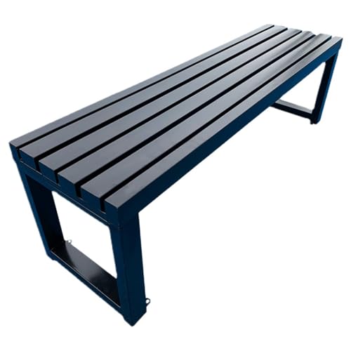 JKODE Wetterfeste Gartenbank aus Metall ohne Rückenlehne for den Außenbereich – einfache Montage for Balkon, Park und Schule(Black,40W100L45H) von JKODE