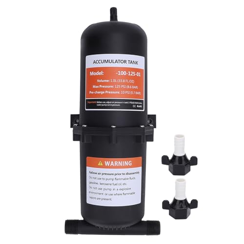 1-Liter-Konstantdrucktank, Wasserpumpenakkumulator, vorgespannter Tank mit 125 PSI Maximaldruck für das Süßwassersystem von Wohnmobilen, Booten und Wohnwagen 1-Liter-Konstantdrucktank, Wasserpumpenakkumulator, vorgespannter Tank mit 125 PSI Maximaldruck für das Süßwassersystem von Wohnmobilen, Booten und Wohnwagen von JKOKPMG