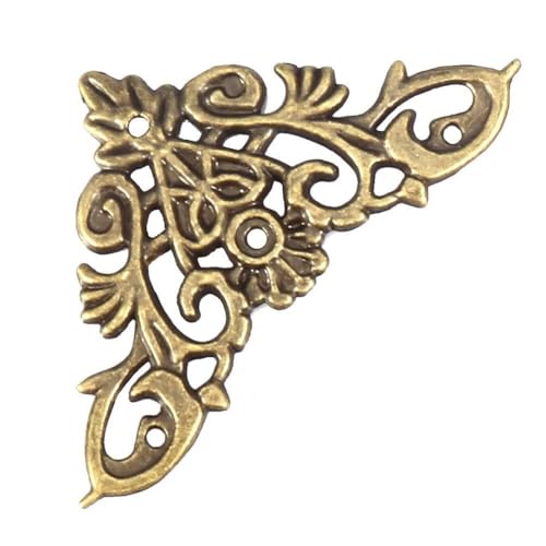 12pcs Antique Metal Corner Protectors, hohles Vintage - für Bücher, Sammelalben, Fotoalben, Schmuckschachteln, Holzkisten, große Größe, dekorative Kantenwächter (Kleine Größe) von JKOKPMG