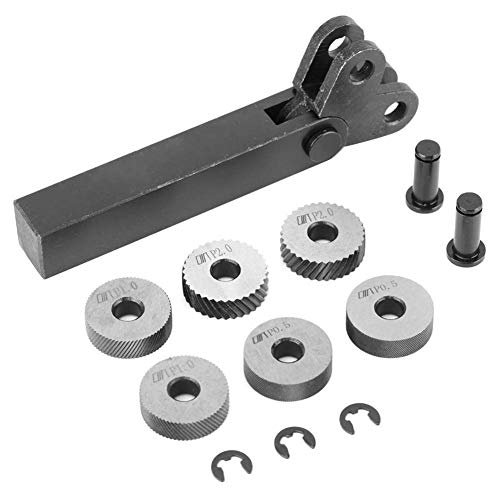 7pcs Knurling-Werkzeug-Set, Black Stahl Dual Wheel Knurling-Werkzeug mit 0,5 mm 1 mm 2 mm diagonal linear von JKOKPMG