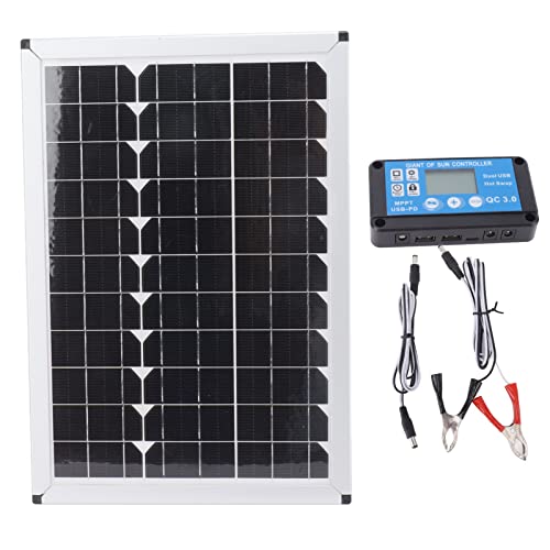 JKOKPMG 100W Solar Panel Kit Monokristalline Solarmodul wasserdicht 20A 12 V 24 V Controller Hocheffizienz tragbares Solarladegerät für Camping Caravan Outdoor -Abenteuer von JKOKPMG