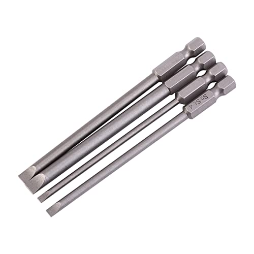 Kraftform Kompakt-Schlags ch rauber Set - 4 Stück 100mm S2 Legierter Stahl Magnetische Schlitz schrauben dreher Bits (3mm-6mm) mit 1/4 Sechs kant für Elektro werkzeuge, Elektro von JKOKPMG