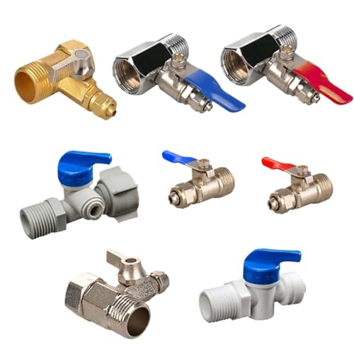 1/4'' 1/2'' männlich 1/4 3/8 Rohr Wasseradapter RO Feed Kugelhahn Wasserhahn Wasserfilter Umkehrosmoseanlage(Gold -1) von JKPQQEHV