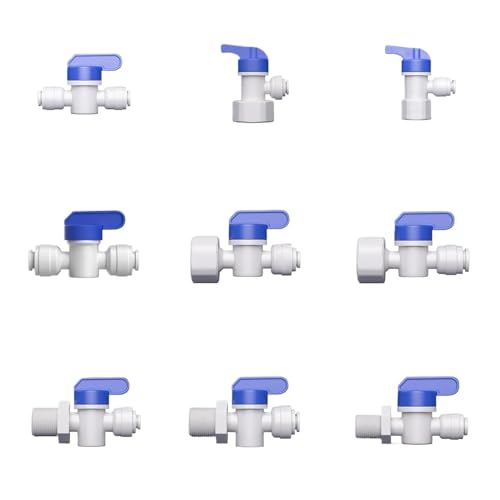 JKPQQEHV 1/4 '' 3/8 '' Rückspülkugelhahn RO-Wasser männlich weiblich Gewinde Fitting Schalter Schnellkupplung Wasserfilter Rückwärts(4wai3fen) von JKPQQEHV