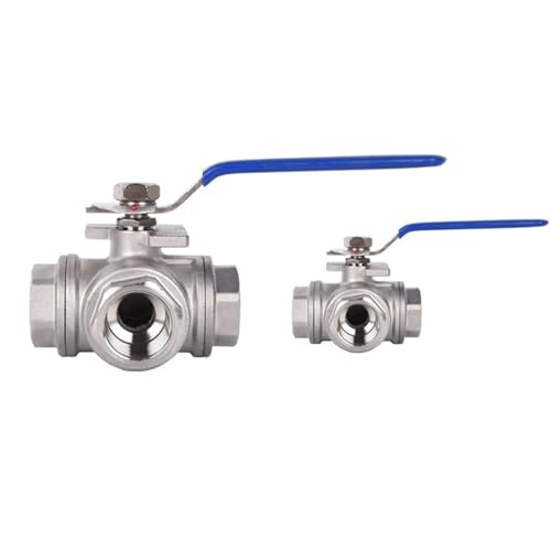 Langer Griff 1-1/4 Zoll BSP Innengewinde 304 Edelstahl T-Kugelhahn SS304 Wasserhahn TL Typ 3 Wege Rohrverschraubung(L Type) von JKPQQEHV