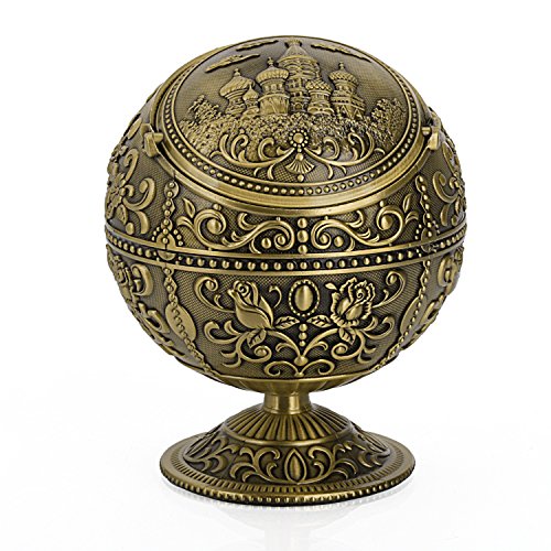 Vintage Windproof Ashtray with Lid Tabletop Portable Cigarette Ashtrays for Outdoor Indoor Metal Push Down Ashtray Smoking Ash Tray Hand Stamped Pattern Gift for Men Women Vintage Windproof Ashtray with Lid Tabletop Portable Cigarette Ashtrays for Outdoor Indoor Metal Push Down Ashtray Smoking Ash Tray Hand Stamped Pattern Gift for Men Women von JKR