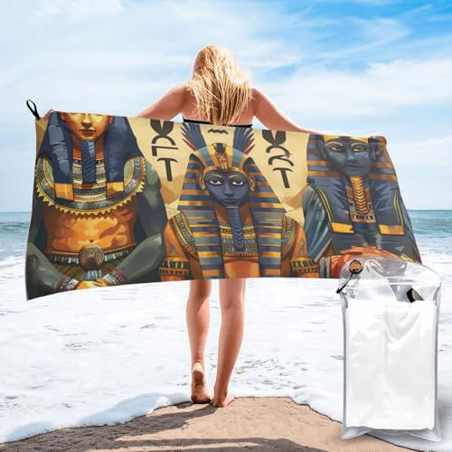 JKSEEPYN Bedrucktes Mikrofaser-Strandtuch, Motiv: Antikes Ägypten, 140 x 70 cm, schnelltrocknend, Badetücher mit PVC-Tasche, für Badezimmer, Reisen, Schwimmen, Fitnessstudio, Camping JKSEEPYN Bedrucktes Mikrofaser-Strandtuch, Motiv: Antikes Ägypten, 140 x 70 cm, schnelltrocknend, Badetücher mit PVC-Tasche, für Badezimmer, Reisen, Schwimmen, Fitnessstudio, Camping von JKSEEPYN