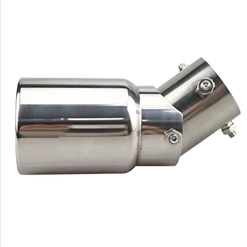 Auspuffblenden 38-54mm Winkel Verstellbar Edelstahl Auto Auspuff Schalldämpfer Schwanz Kehle Zubehör Endrohr (Color : Silber) von JKSM