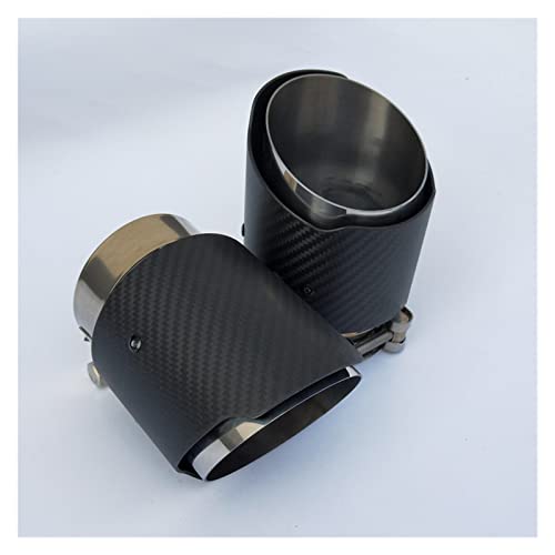 Auspuffblenden 80 Mm Einlass 101 Mm Auslass Auto Auspuffrohr Kohlefaser Schwanz Kehle Für Mazda CX5 CX4 Endrohr (Color : Silber) von JKSM