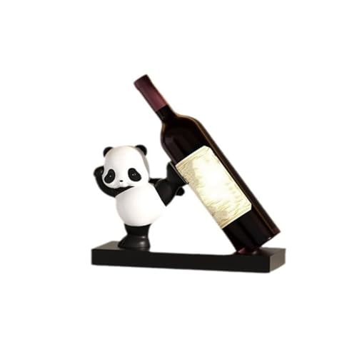 JKUHA Weinflaschenhalter, niedliches Panda-Weinregal for 1 Standard-Weinflasche, Tischdekoration for die Dekoration am Hauseingang (Farbe : A) von JKUHA
