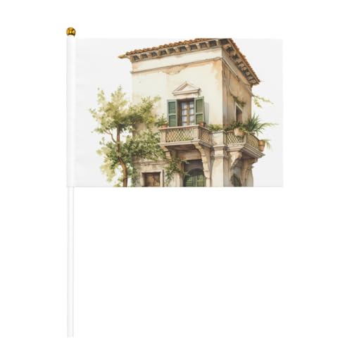 Antikes Gebäude mit römischem Olivenzweig und griechischer 6 Pack & 10 Stück Handflagge, Banner auf Stab, kleine Flaggen für Paraden, Party, Bar, Geburtstag Antikes Gebäude mit römischem Olivenzweig und griechischer 6 Pack & 10 Stück Handflagge, Banner auf Stab, kleine Flaggen für Paraden, Party, Bar, Geburtstag von JKXUN