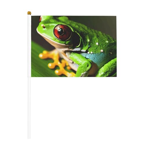 Baumfrosch Baby 6 Pack & 10 Pack Handflagge, Banner auf Stab, kleine Flaggen für Paraden, Party, Bar, Geburtstag Baumfrosch Baby 6 Pack & 10 Pack Handflagge, Banner auf Stab, kleine Flaggen für Paraden, Party, Bar, Geburtstag von JKXUN
