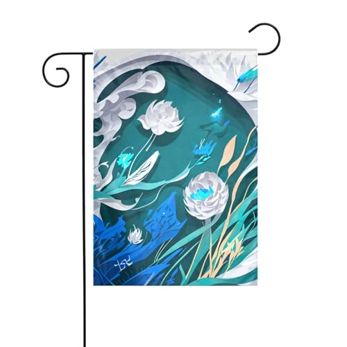 Blaue Fliege Libelle Gartenflagge doppelseitig 30,5 x 45,7 cm, Flaggen für Outdoor-Urlaubsdekorationen, langlebige Hofflagge Blaue Fliege Libelle Gartenflagge doppelseitig 30,5 x 45,7 cm, Flaggen für Outdoor-Urlaubsdekorationen, langlebige Hofflagge von JKXUN