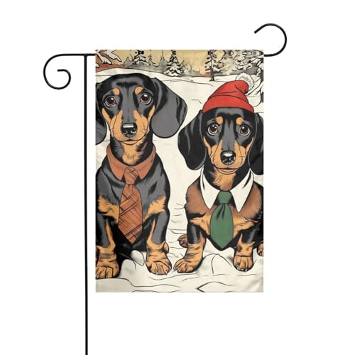Corgi Dogs Gartenflagge, doppelseitig, 30,5 x 45,7 cm, Flaggen für Outdoor-Urlaubsdekorationen, langlebige Hofflagge von JKXUN