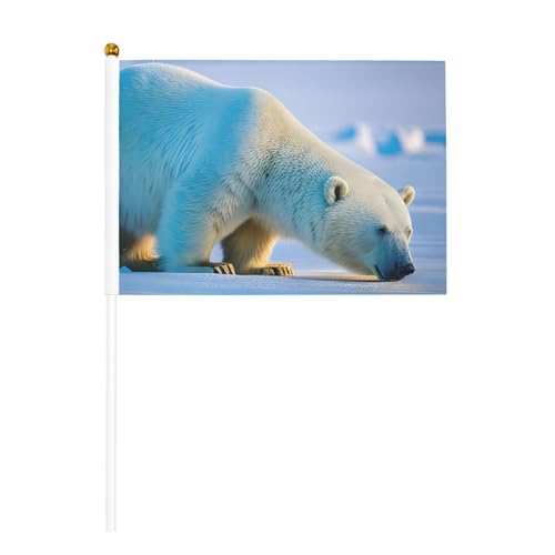Eisbär 6 Stück & 10 Stück Handflagge, Banner auf Stab, kleine Flaggen für Paraden, Party, Bar, Geburtstag Eisbär 6 Stück & 10 Stück Handflagge, Banner auf Stab, kleine Flaggen für Paraden, Party, Bar, Geburtstag von JKXUN
