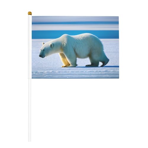 Eisbär-Eisfahne, 6 Stück & 10 Stück, Handflagge, Banner auf Stab, kleine Flaggen für Paraden, Party, Bar, Geburtstag Eisbär-Eisfahne, 6 Stück & 10 Stück, Handflagge, Banner auf Stab, kleine Flaggen für Paraden, Party, Bar, Geburtstag von JKXUN