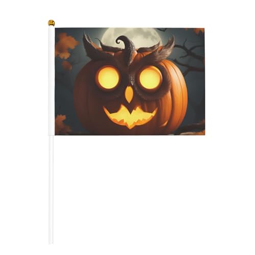 Eule Kürbis Happy Halloween 6 Pack & 10 Pack Handheld Flagge, Banner auf Stick, kleine Flaggen für Paraden, Party, Bar, Geburtstag Eule Kürbis Happy Halloween 6 Pack & 10 Pack Handheld Flagge, Banner auf Stick, kleine Flaggen für Paraden, Party, Bar, Geburtstag von JKXUN