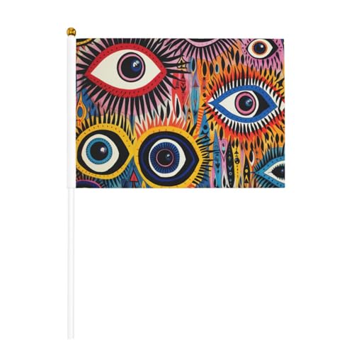 Eyes Handflagge, Banner auf Stab, kleine Flaggen für Paraden, Party, Bar, Geburtstag, 6 Stück & 10 Stück Eyes Handflagge, Banner auf Stab, kleine Flaggen für Paraden, Party, Bar, Geburtstag, 6 Stück & 10 Stück von JKXUN