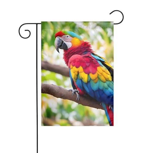 Fantastische Papageienfeder-Gartenflagge, doppelseitig, 30,5 x 45,7 cm, Flaggen für Outdoor-Urlaubsdekorationen, langlebige Hofflagge Fantastische Papageienfeder-Gartenflagge, doppelseitig, 30,5 x 45,7 cm, Flaggen für Outdoor-Urlaubsdekorationen, langlebige Hofflagge von JKXUN