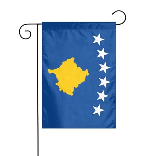 Flagge des Kosovo Gartenflagge, doppelseitig, 30,5 x 45,7 cm, Flaggen für Outdoor-Urlaubsdekorationen, langlebige Hofflagge Flagge des Kosovo Gartenflagge, doppelseitig, 30,5 x 45,7 cm, Flaggen für Outdoor-Urlaubsdekorationen, langlebige Hofflagge von JKXUN