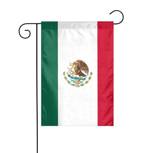 Flagge von Mexiko Gartenflagge, doppelseitig, 30,5 x 45,7 cm, Flaggen für Outdoor-Urlaubsdekorationen, langlebige Hofflagge Flagge von Mexiko Gartenflagge, doppelseitig, 30,5 x 45,7 cm, Flaggen für Outdoor-Urlaubsdekorationen, langlebige Hofflagge von JKXUN